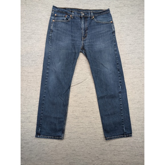 Levi's 505 Jeans Regular Fit Dark Wash Denim Everyday Casual Mens 36x28.5 - Picture 2 of 9